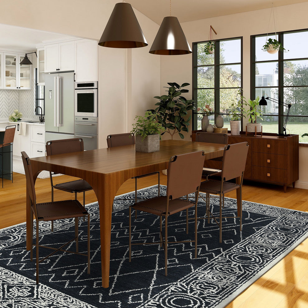Berlin Suney Area Rug, Charcoal, 5' x 8', Geometric
