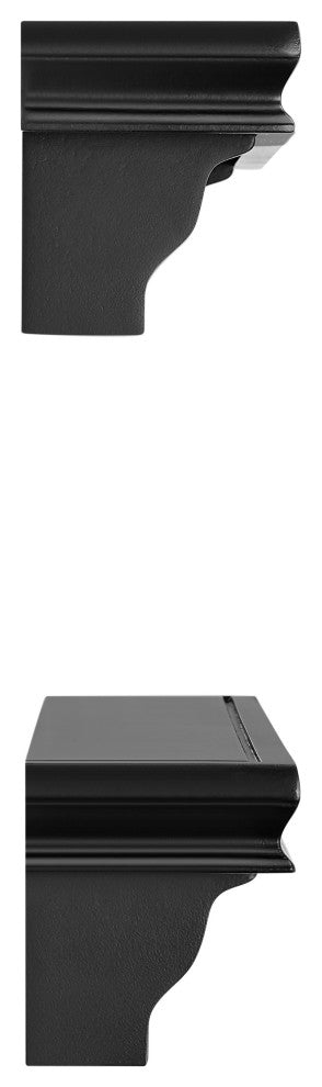 Danya B. Decorative 24" Floating Wall Decor Display Shelves, Set of 2, Black