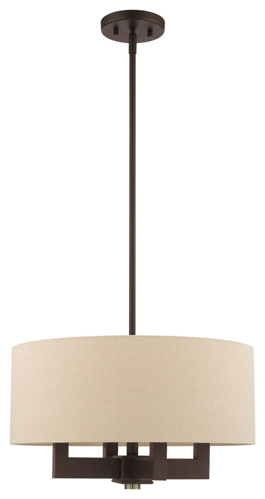 Livex Lighting Cresthaven 4 Light Bronze Chandelier