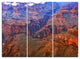 "Blue and Red Grand Canyon View" Metal Wall Art, 3 Panels, 36"x28"