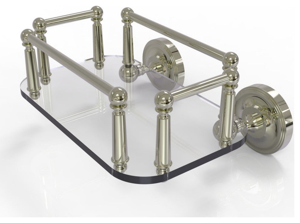 Prestige Regal Wall Mounted Glass Guest Towel Tray, Polished Nickel