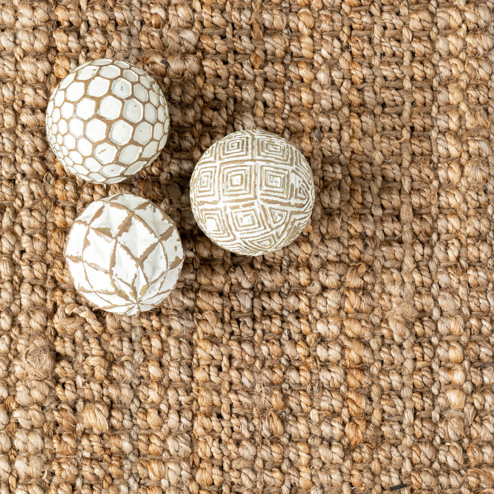 Nuloom Fringe Handwoven Jute Area Rug, Natural 6'x9'