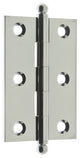 Genuine Solid Brass 3" x 2" Cabinet Hinges, Polished Chrome, Pair