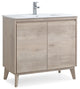36" Modern Style Light Oak Wood Finish Zaren Single Sink Bathroom Vanity