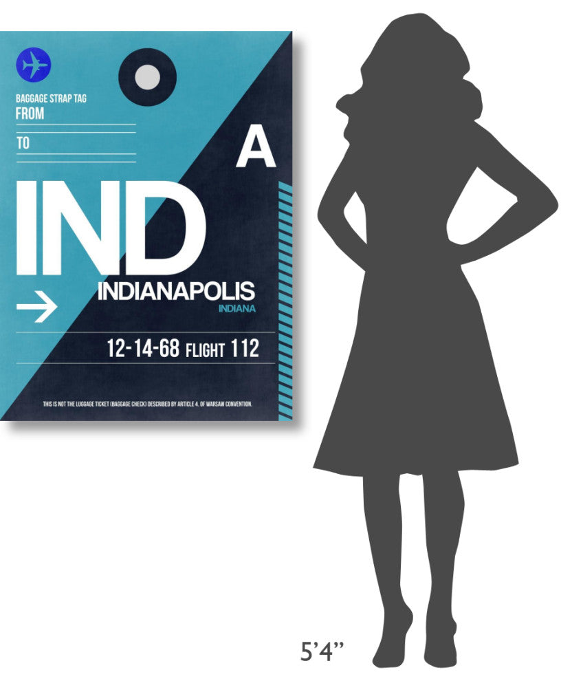 "IND Indianapolis Luggage Tag 2" Fine Art Print