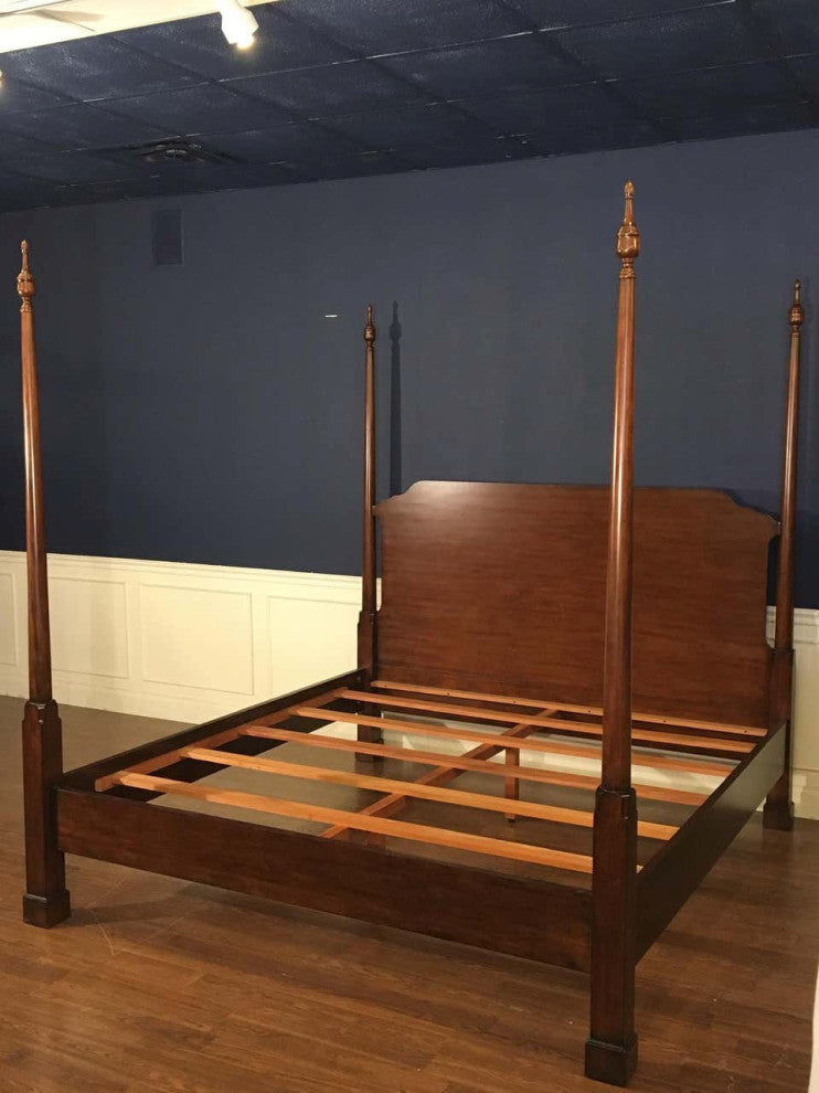 King Size Mahogany Pencil Post Bed by Leighton Hall