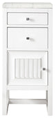 Athens 15" Cabinet With Drawers, Glossy White, Eternal Jasmine Pearl Quartz Top