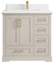 Boston 36" Center Sink Bath Vanity in Fine Grain 1.5" White Quartz
