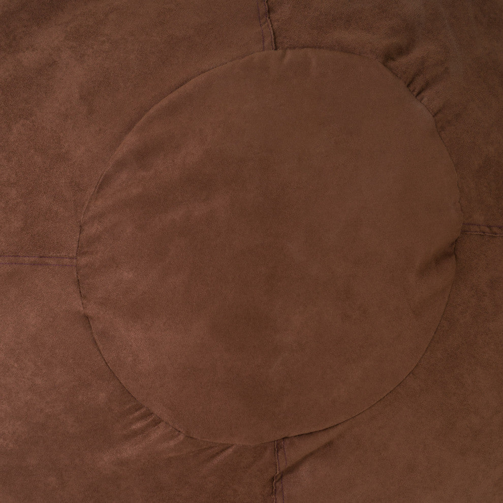 Selena Traditional 5 Foot Suede Bean Bag, Cover Only, French Roast