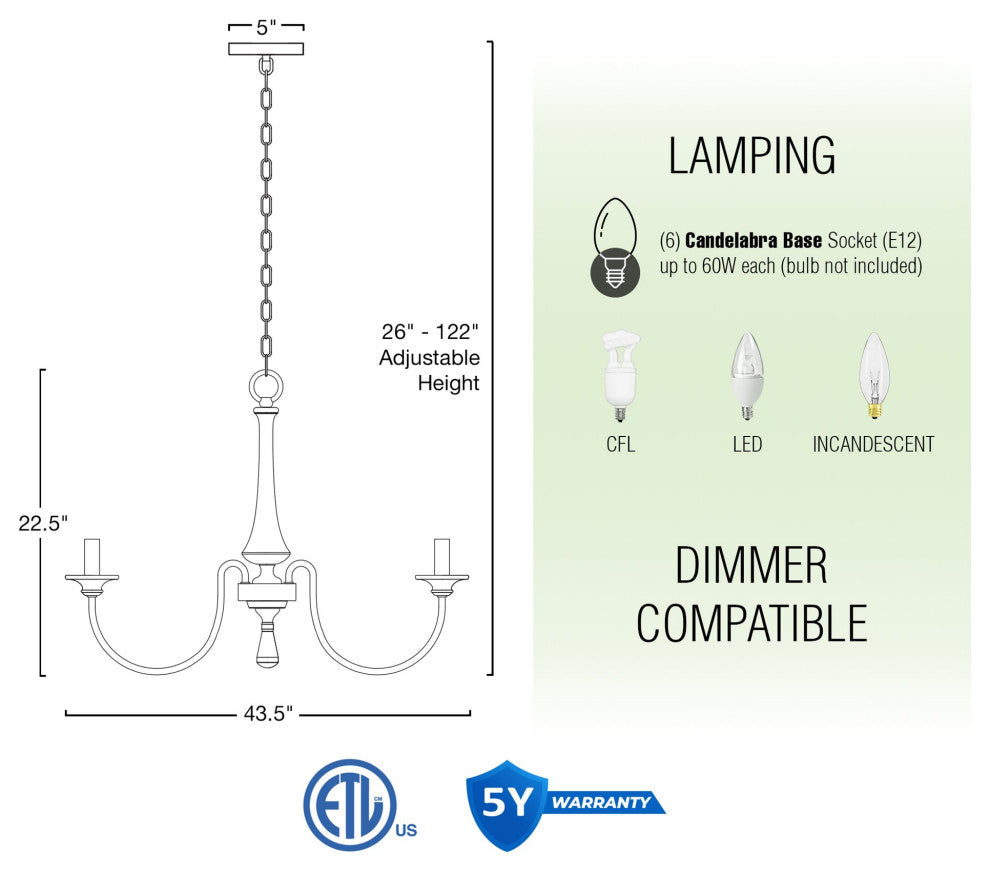 Kira Home Sherbrooke 44" Chandelier, French Country Chandelier, Smoked Cedar