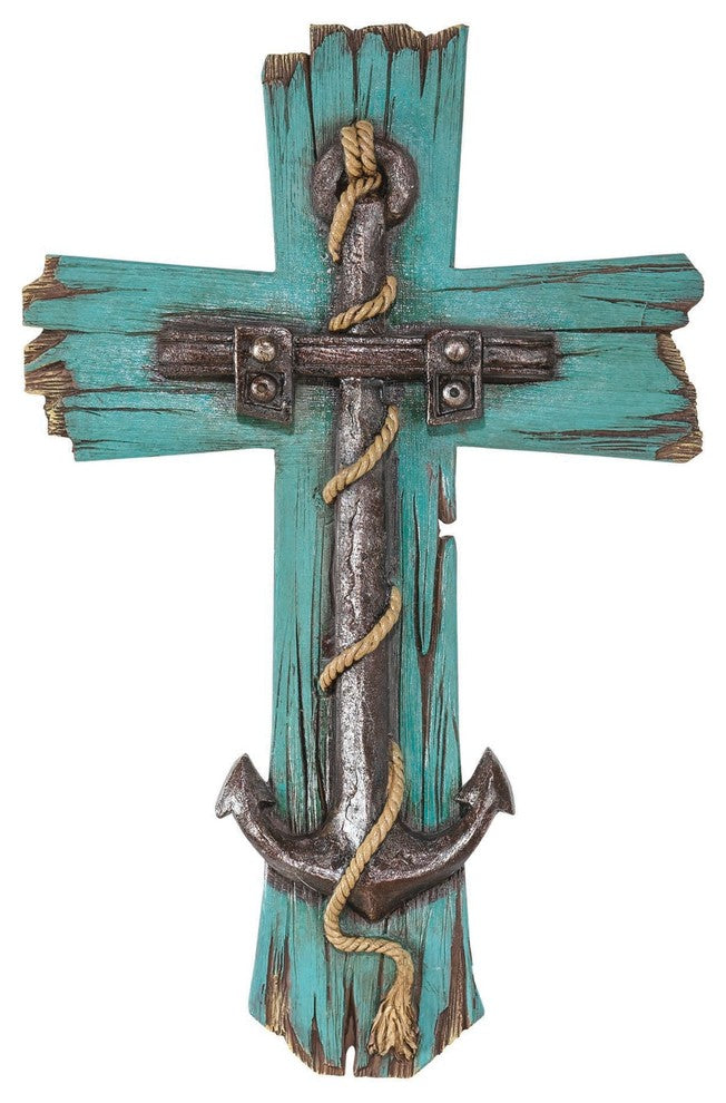 Anchor Cross, Resin, 12"