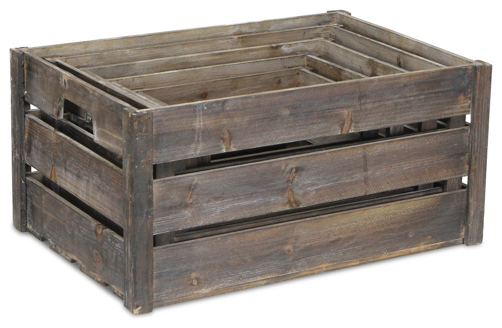 5-Piece Wood Slat Crates