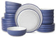 Christian Siriano Laro Stoneware 24 Piece Dinnerware Set, Dark Blue