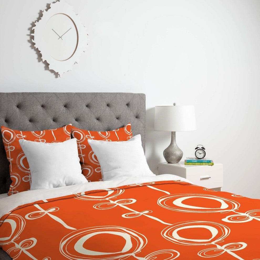 Deny Designs Rachael Taylor Contemporary Orange Duvet Cover - Lightweight
