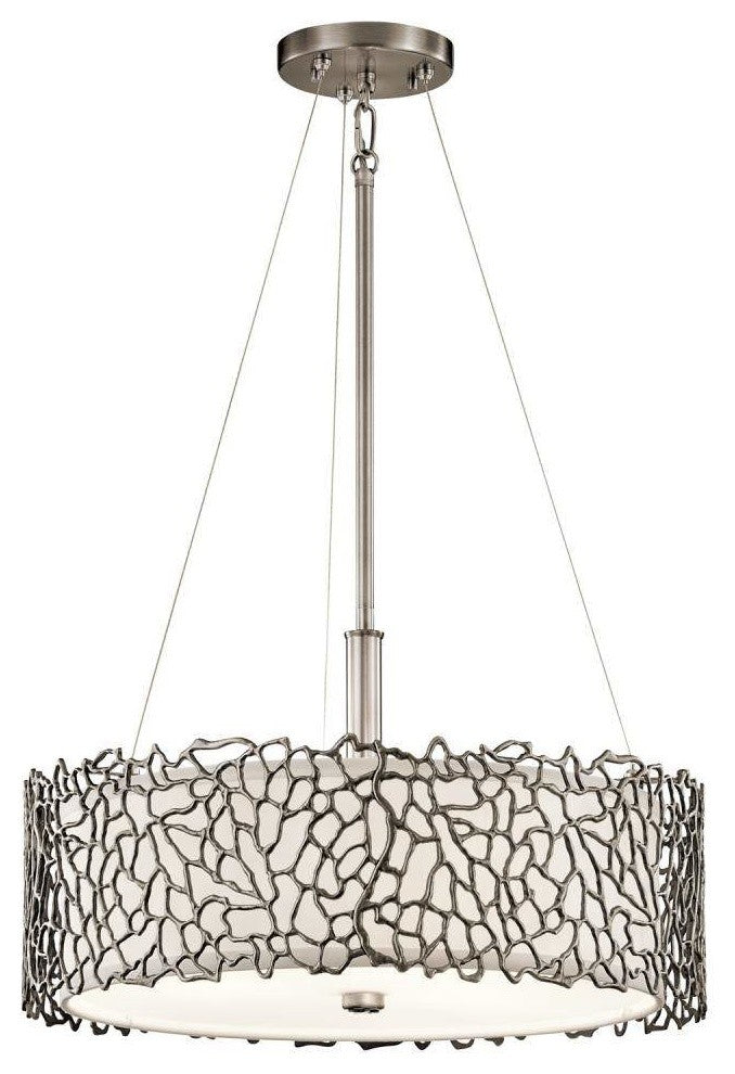 Kichler Silver Coral Pendant/Semi Flush 3-Light, Classic Pewter