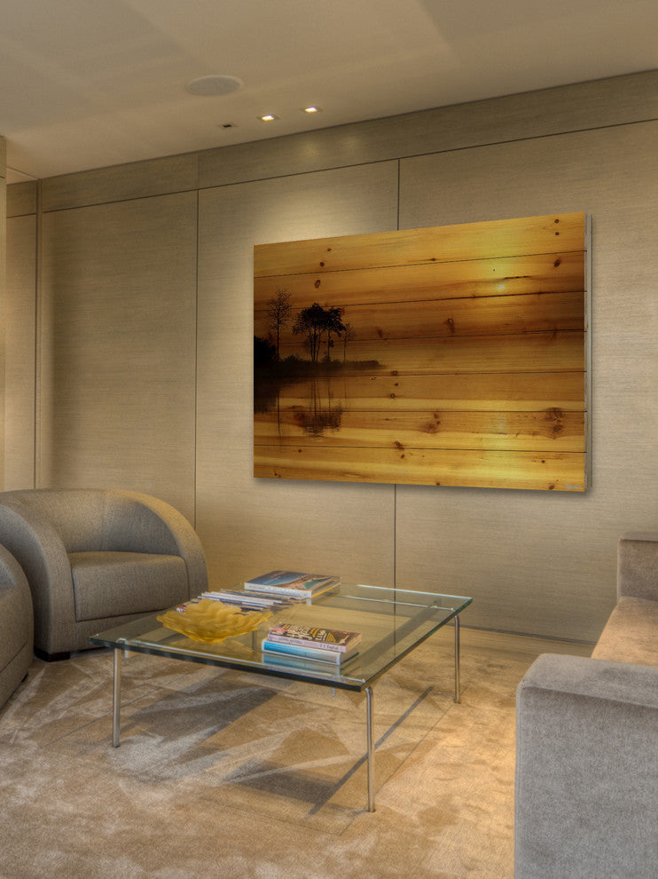 "Vaughan" UV Ink Print on Natural Pine Wood, 60"x40"