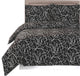 Ema Printed 100% Cotton Duvet Cover Set, Black and White, Full/Queen
