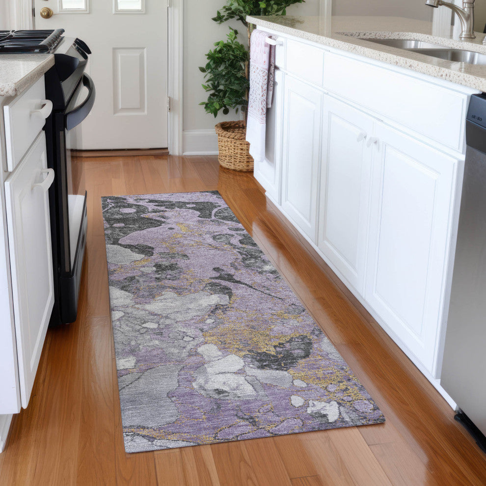 Machine Washable Indoor/Outdoor Chantille ACN1909 Violet 2'3" x 7'6" Runner Rug
