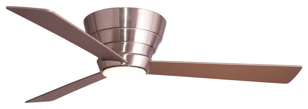 Niva Flush Mount Ceiling Fan, Stainless Steel