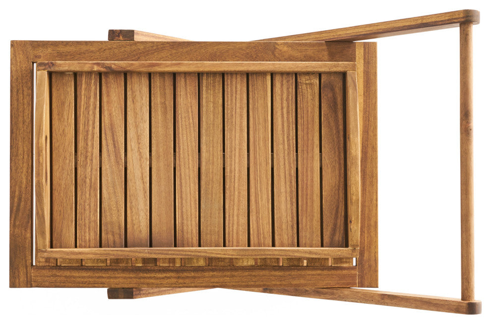 GDF Studio Kadence Solid Wood Natural Stained Kitchen Serving Cart