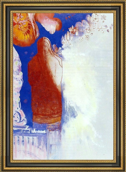 Odilon Redon The Saint - 18" x 27" Framed Premium Canvas Print