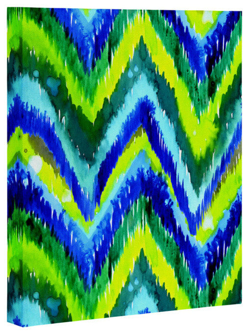 Deny Designs Cayenablanca Green Chevron Art Canvas