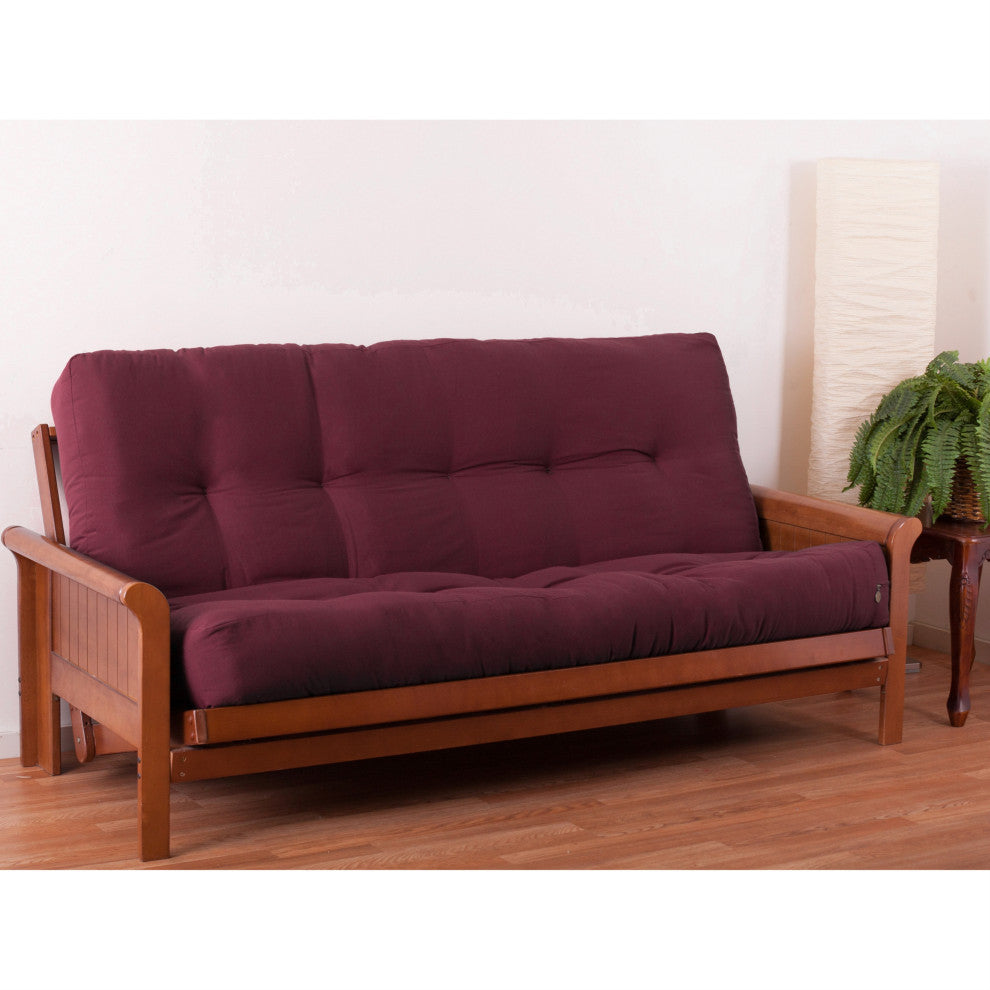 Blazing Needles Renewal 10" Twill Full Futon Mattress, Burgundy