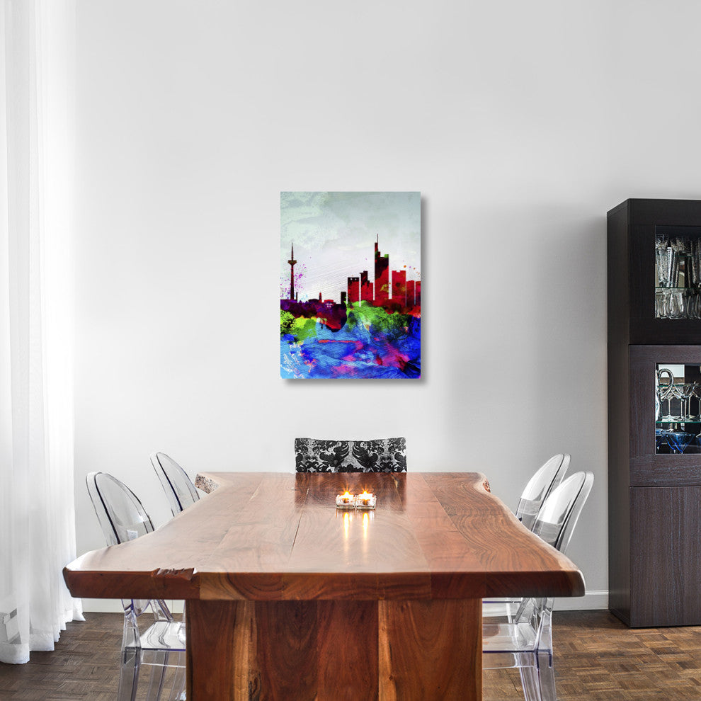 "Frankfurt Watercolor Skyline" Fine Art Print