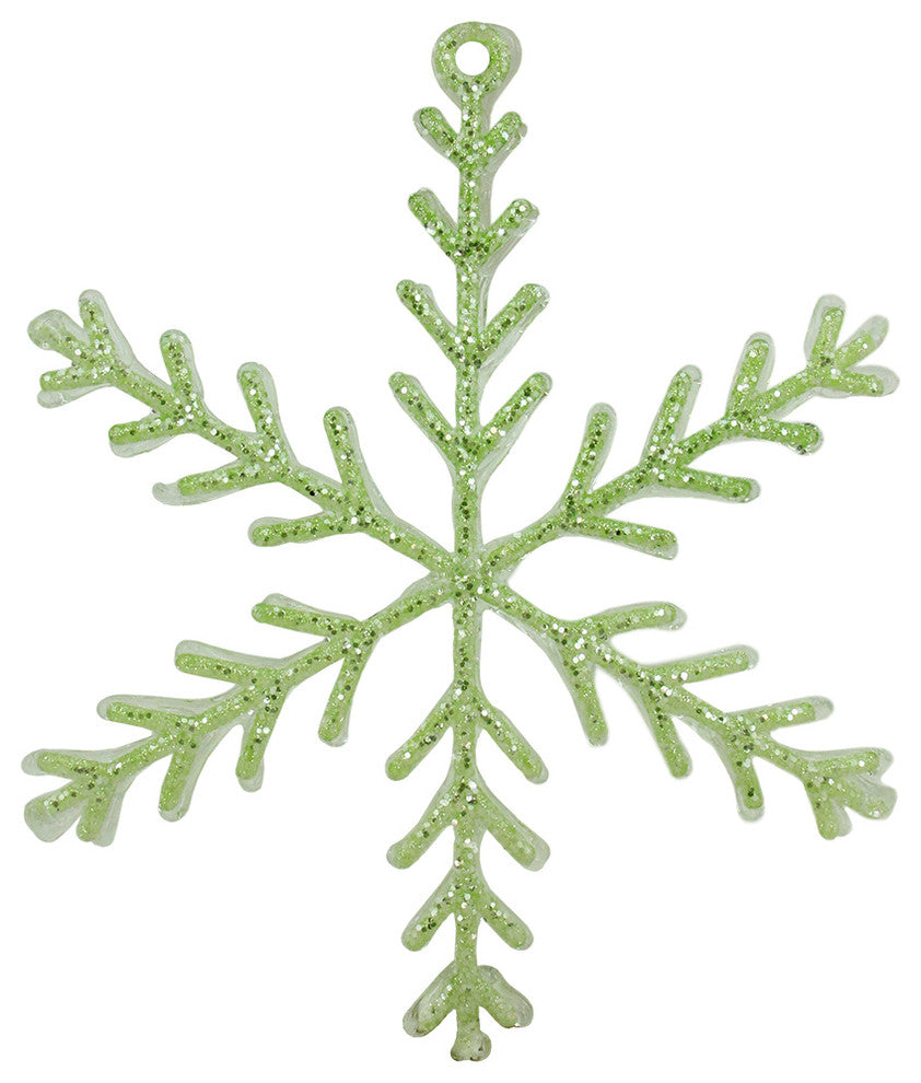 Pastel Dreams Soft Glittered Snowflake Christmas Ornament, Green, 8.75"