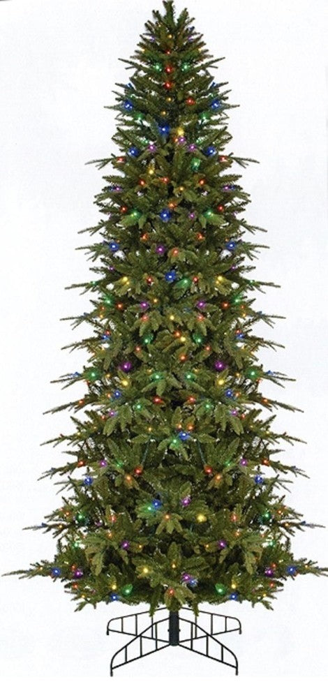 9' Pre-Lit Slim Palisade Artificial Christmas Tree, Multi LED Lights
