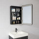 Talayuela Framed Medicine Cabinet With Mirror, Brushed Black Frame, 20"w X 32"h