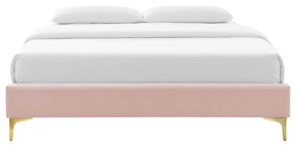 Sutton Full Performance Velvet Bed Frame Pink