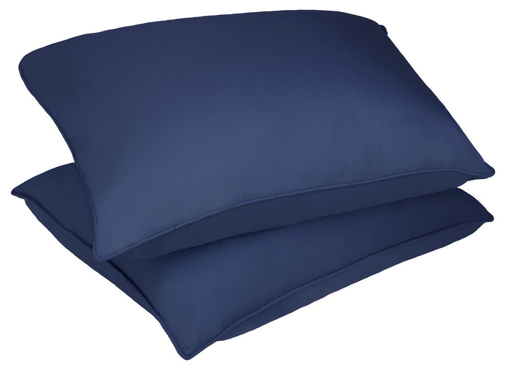 Lotus Home Stain and Water Resistant Microfiber Bed Pillow 2-Pack, Smoke Blue, S