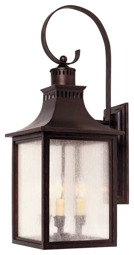 Monte Grande Outdoor Wall-Mount Lantern, English Bronze, 26.75"