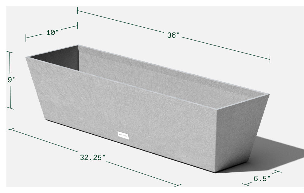 Veradek Pure Series Window Box, Grey, 36 Inch, 2 Pack