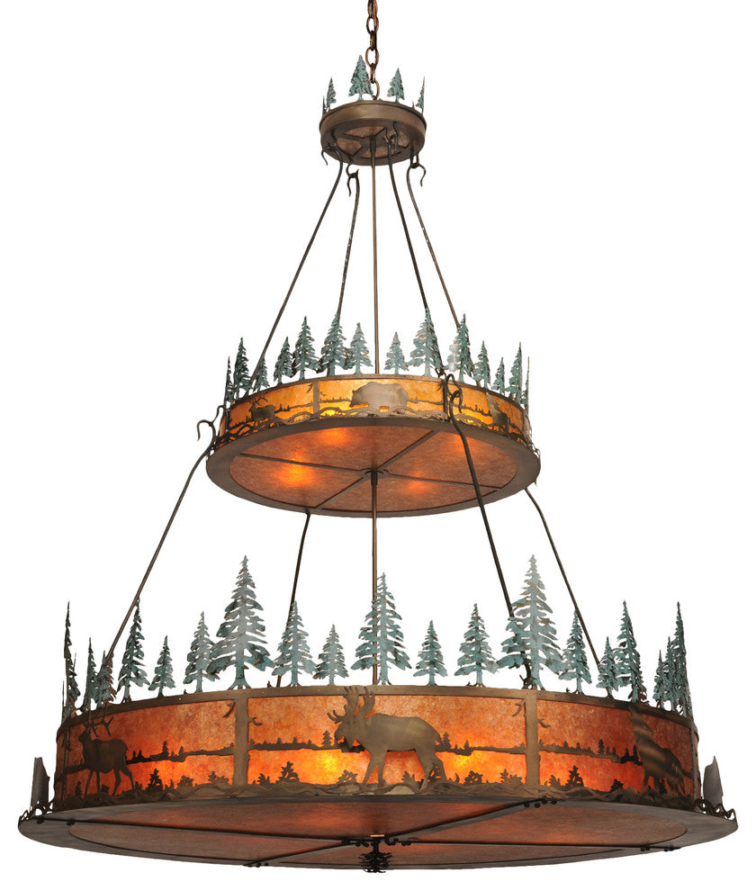 72W Wildlife at Pine Lake 2 Tier Inverted Pendant