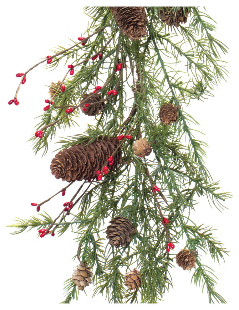 Pine Cone Berry Twig Garland, Set of 2