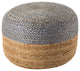 Jaipur Living Oliana Ombre Cylinder Pouf, Light Gray