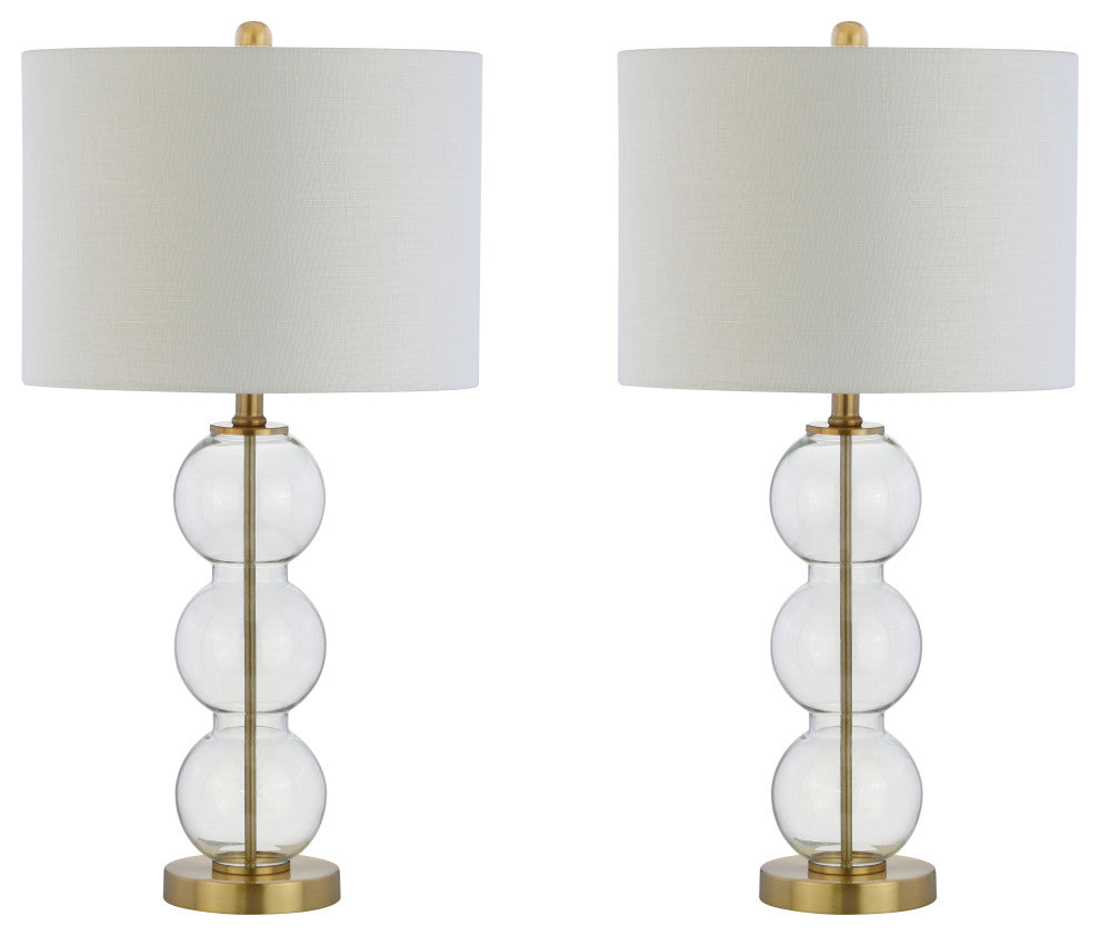 Bella 27" Glass Triple-Sphere Table Lamp, Set of 2