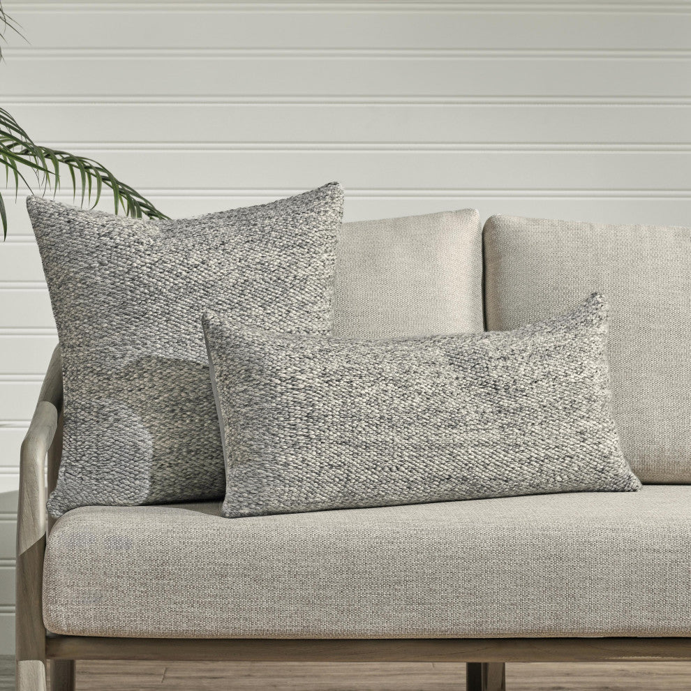 Stella Recycled Fabric Fabric Throw Pillow by Kosas Home, Gray, 26x26