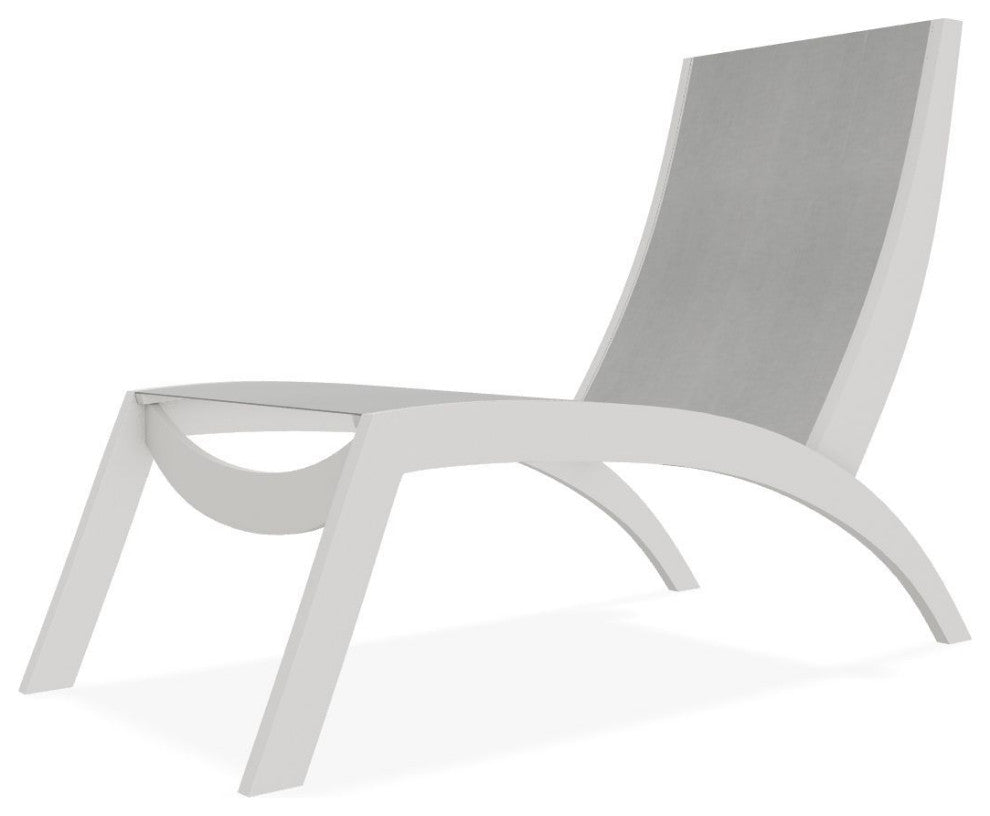 Dune Sling Stackable Outdoor Hydro-Lounge Chaise, Alloy/Snow