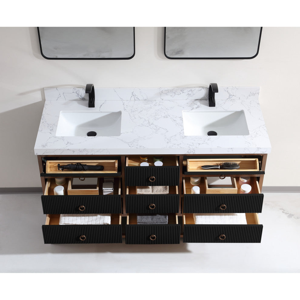 Vanity With Mirror,Sconce,Faucet Included