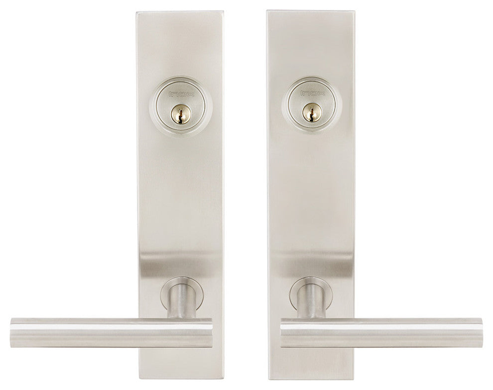 Copenhagen Lever, Tubular Entry, Double Cylinder, Satin Stainless Steel