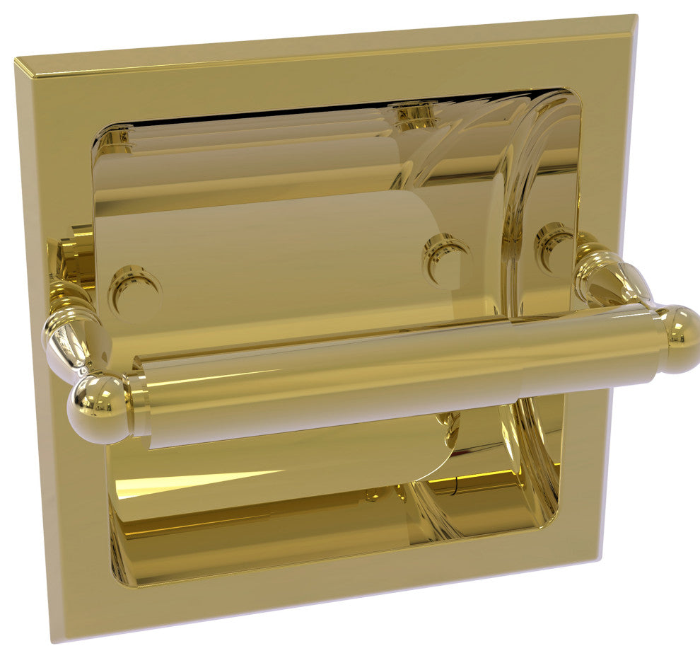 Regal Recessed Toilet Tissue Holder, Unlacquered Brass