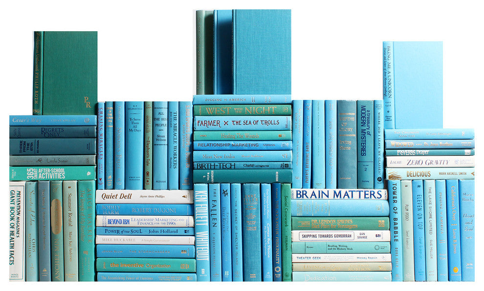 Modern Book Wall Set, Ocean, Set of 75
