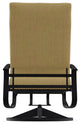 Belle Isle Cushion Deep Seat Outdoor Swivel Rocker, Stucco/Black