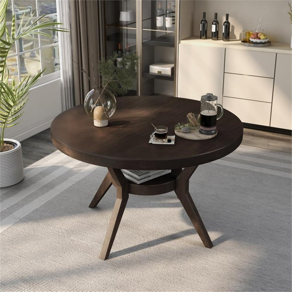 Furniture of America Urbani Contemporary Wood 1-Shelf Dining Table in Espresso