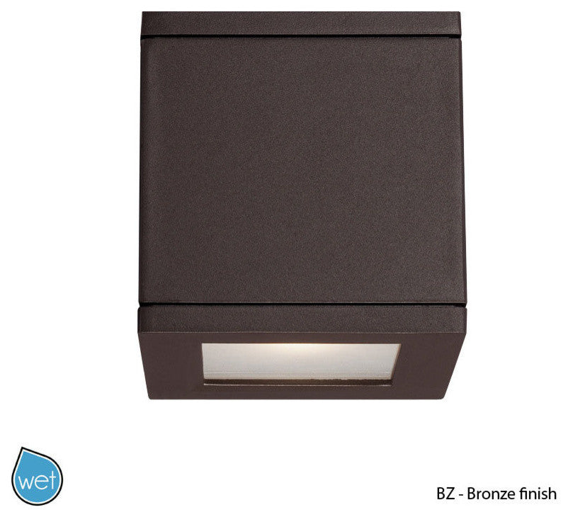 WAC Lighting Rubix LED Indoor or Outdoor Wall Light, Bronze