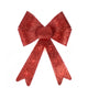 16" Pre-Lit Red Sparkly Bow Large Christmas Decoration, Warm White Lights
