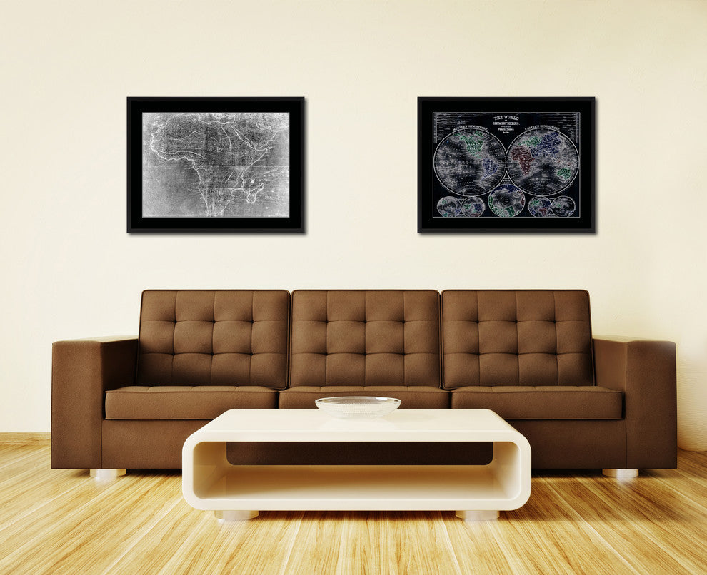 Africa Mapmaker Vintage Monochrome Map Canvas, 16"x21"